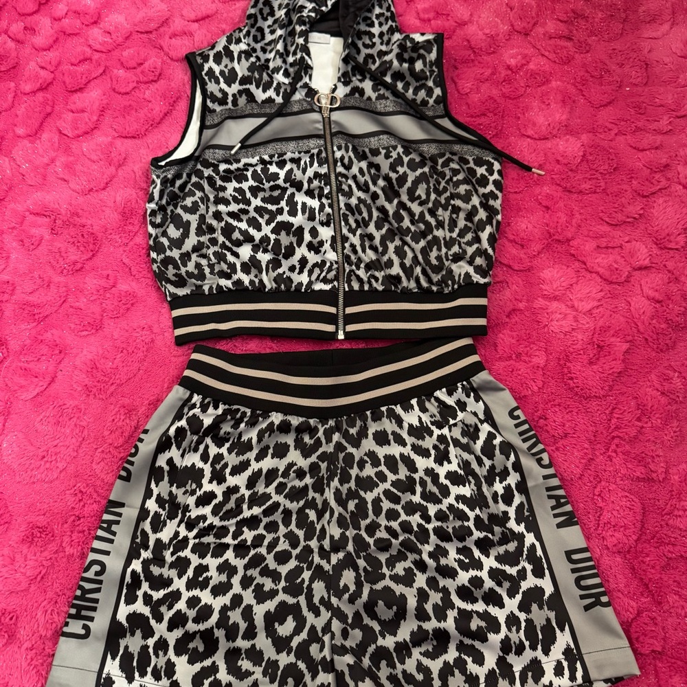 Christian Dior Leopard Print Two-Piece Set